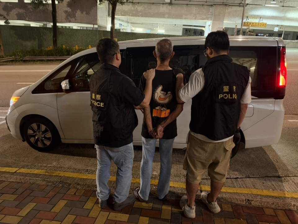 警方黃大仙破毒品倉 拘七旬漢檢57萬元毒品