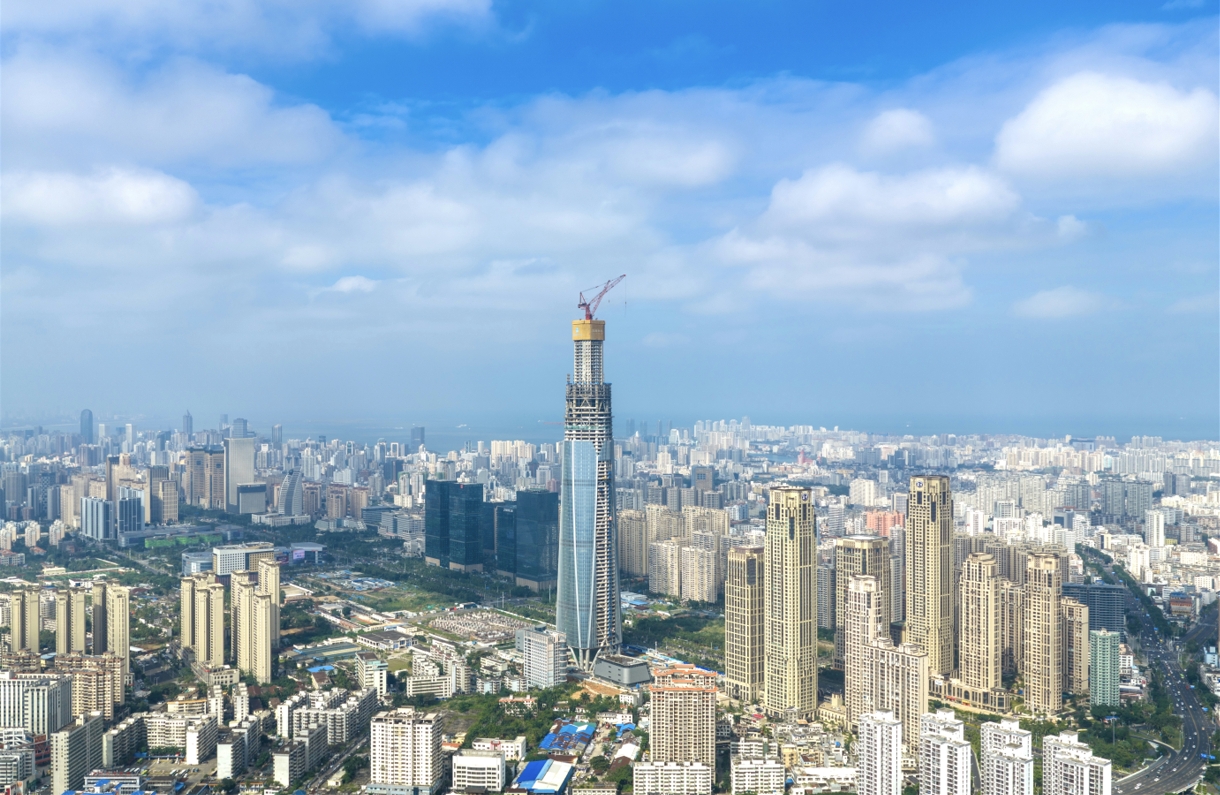 海南第一高樓項目塔樓核心筒正式封頂