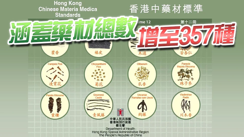 衞生署公布最新《香港中藥材標準》 增13種藥材供業界參考