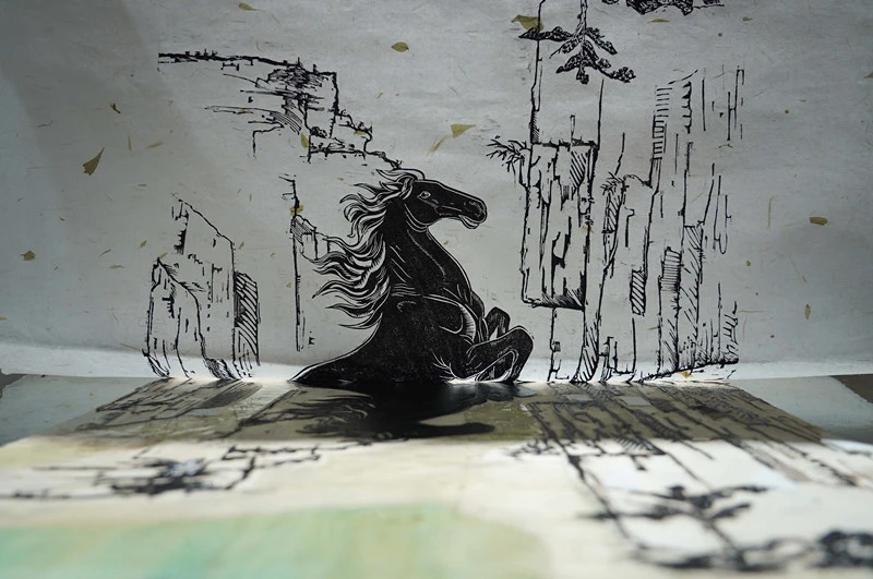 皖屯溪區：木刻駿馬 喜迎新年